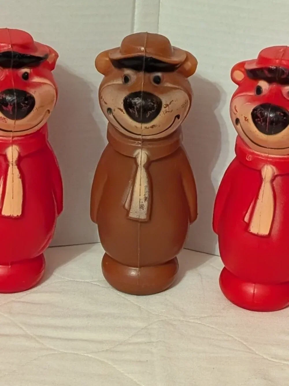 Vintage 1960's Hanna-Barbera Blow Mold Yogi Bear/Huckleberry Hound Bowling Pins